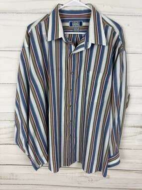 Sutter & Grant Men's Multi-Color Striped Long Sleeve Button Down Shirt Size 3X